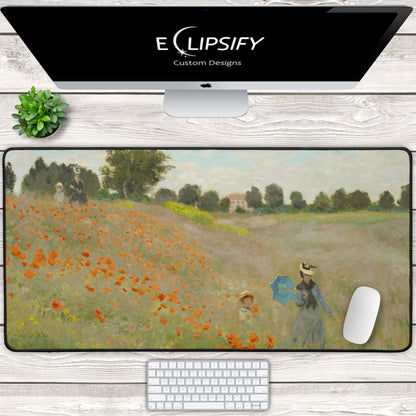 The Poppy Field: Claude Monet Mouse Pad