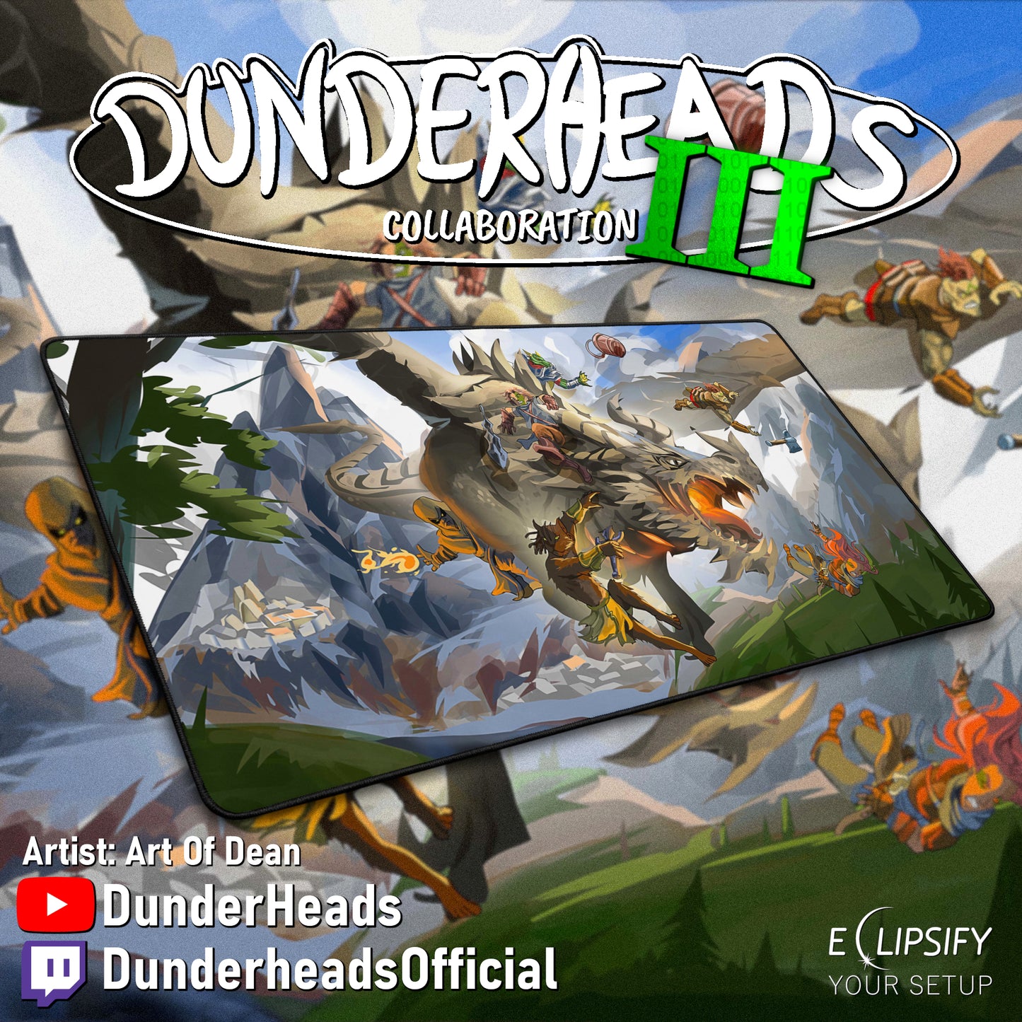 DunderHeads "The Last Manhunt" Content Creator Collaboration Gaming Mouse Pad