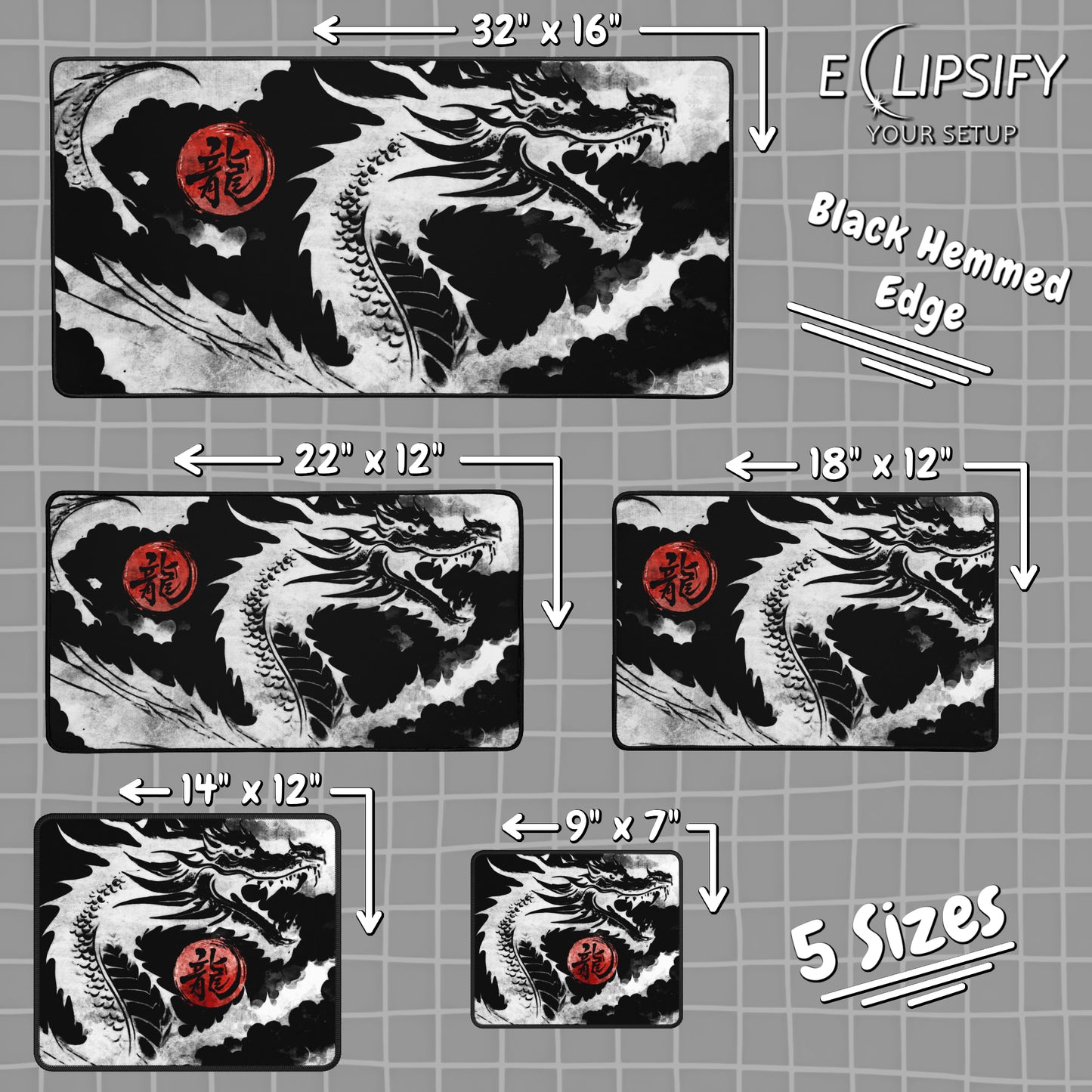 Inked Beast: Dragon Gaming Mouse Pad