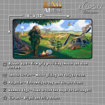 King Alex "Shooting Platform" Content Creator Collaboration Gaming Mouse Pad