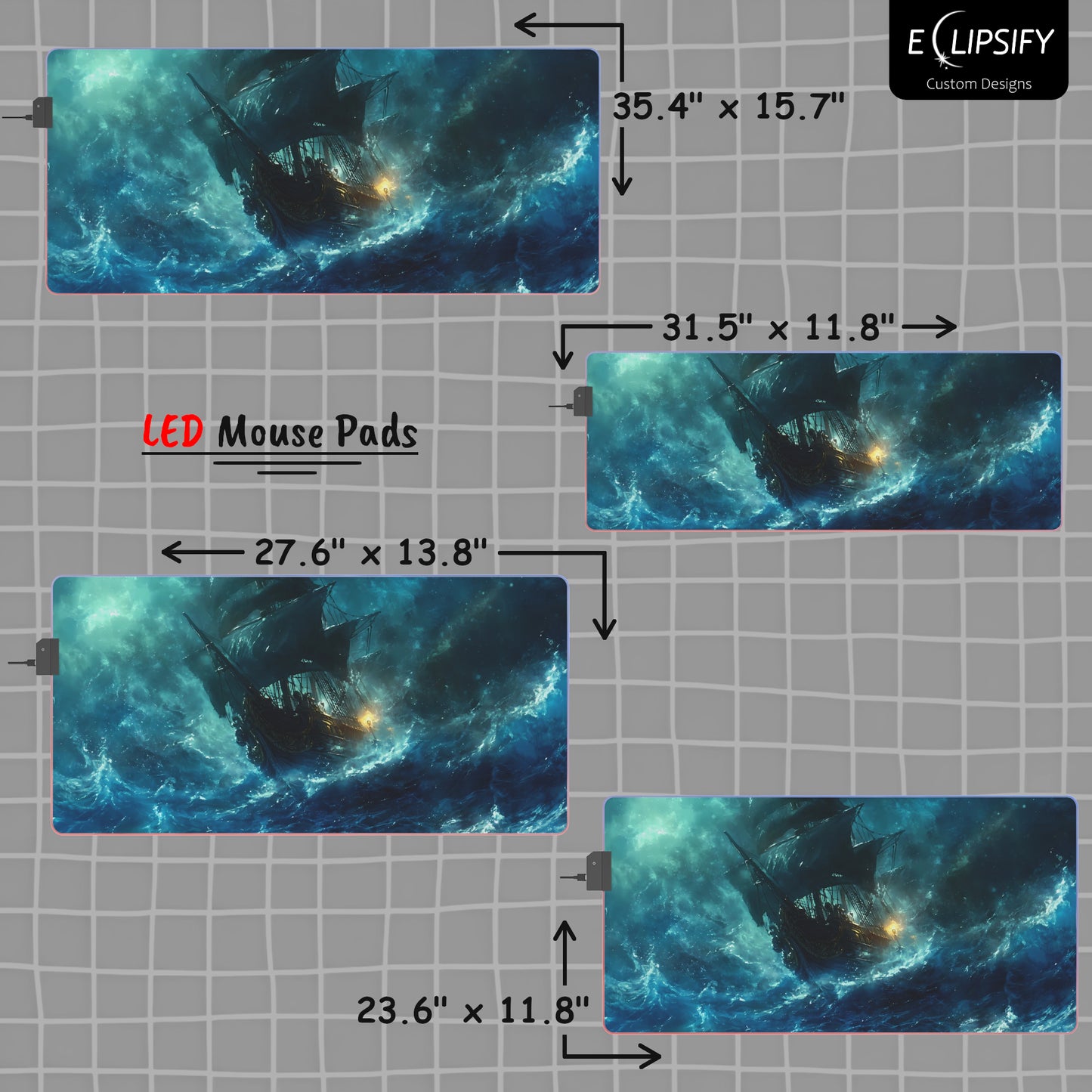 The Flying Dutchman: Pirate Ship Gaming Mouse Pad
