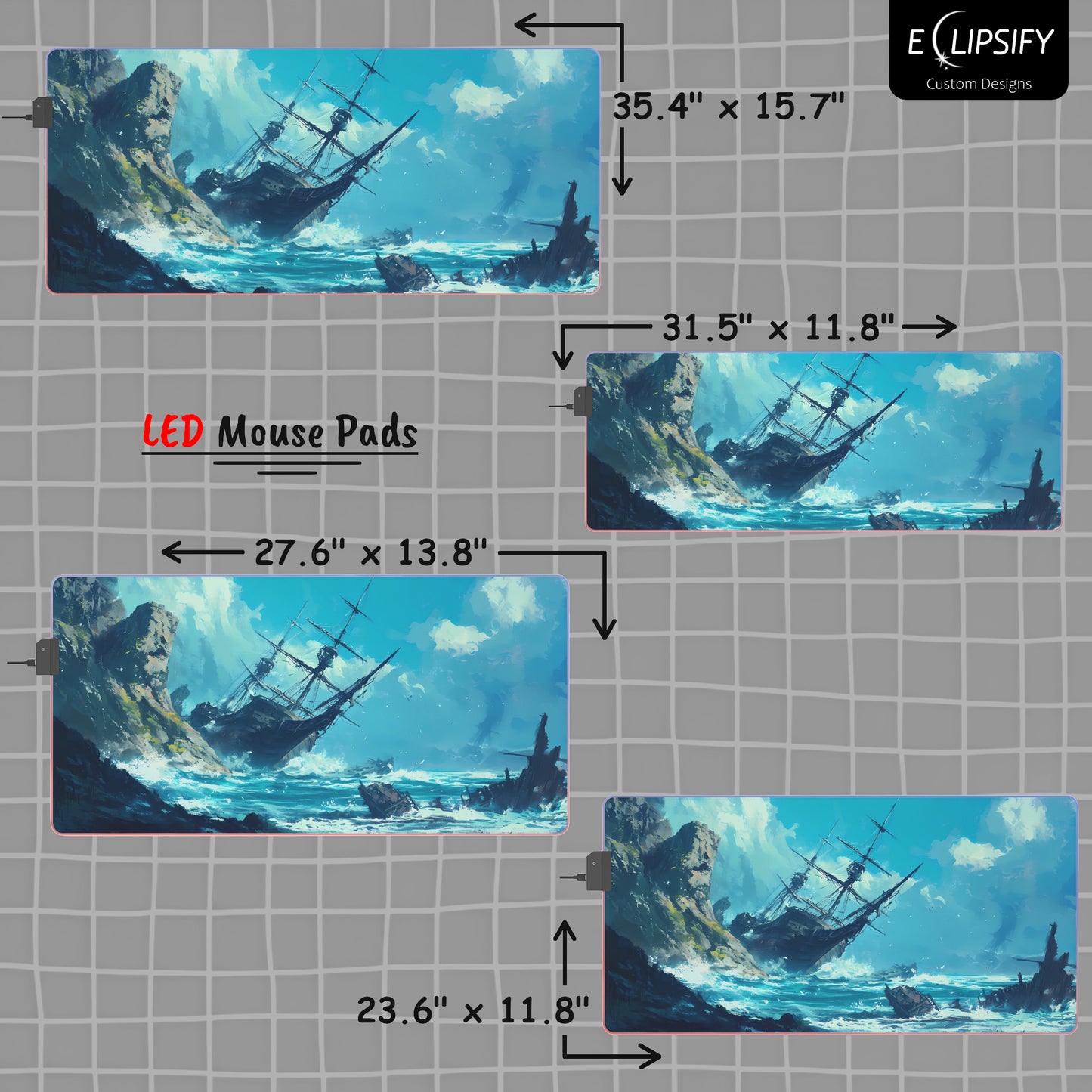 Shipwrecked: Pirate Ship Gaming Mouse Pad