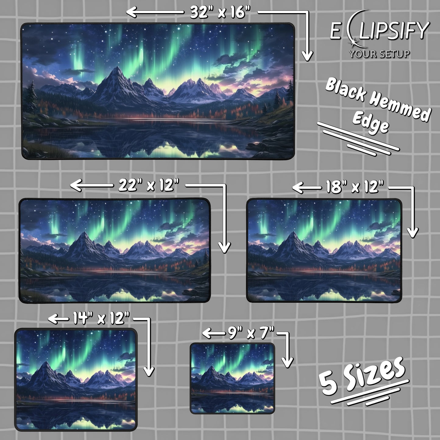 Auora: Northern Light Landscape Mouse Pad
