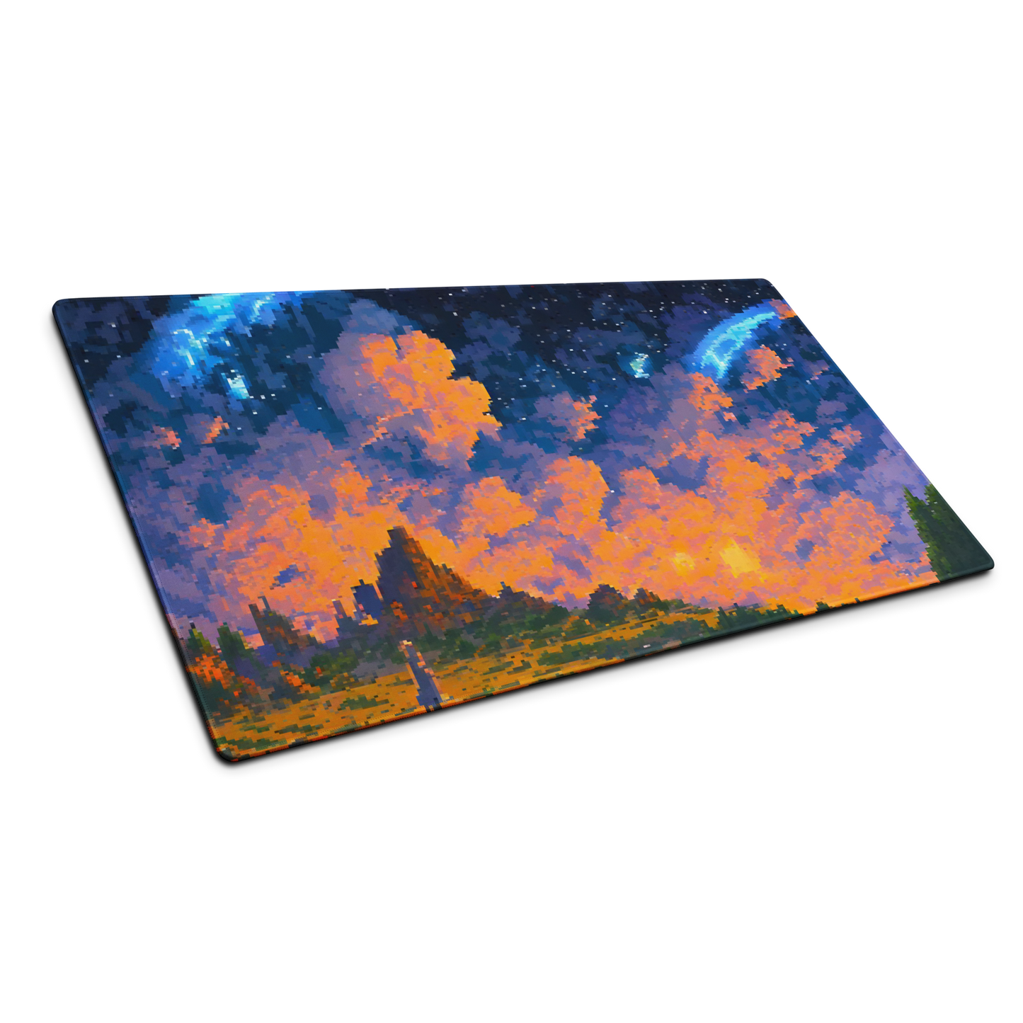 Stars Beyond: Pixel Art Sunset Gaming Mouse Pad