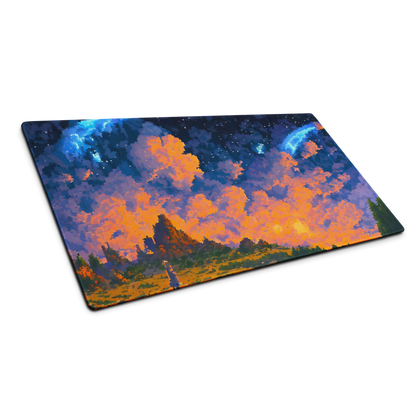 Stars Beyond: Pixel Art Sunset Gaming Mouse Pad