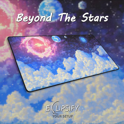 Beyond The Stars: Pixel Art Galaxy Gaming Mouse Pad