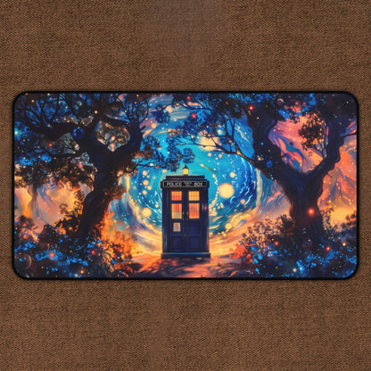 Blue Portal Of Time: Starry Night Police Box TCG Playmat