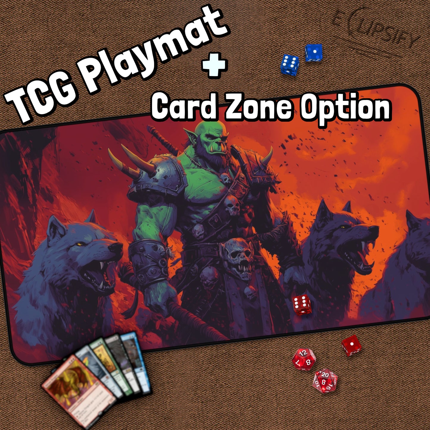 Wolves of War: Orc And Wolves TCG Playmat