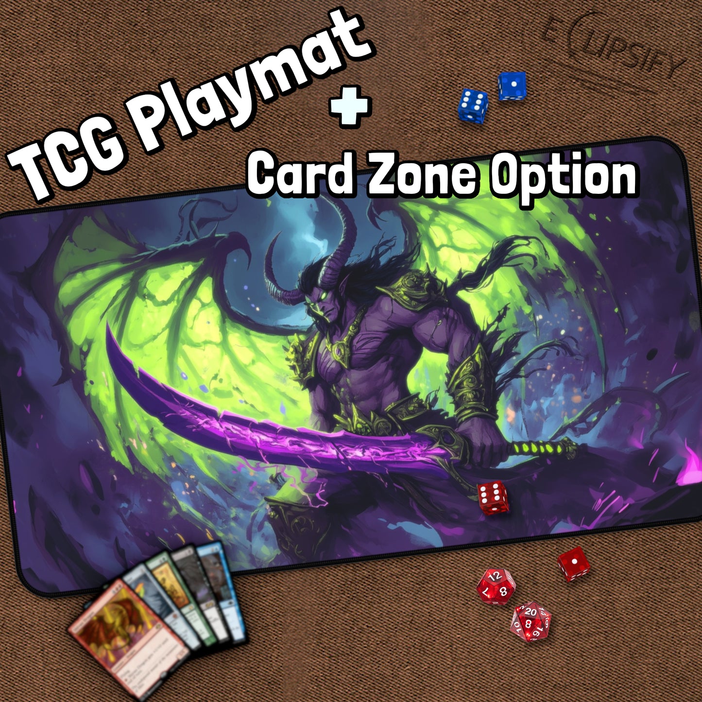 Doombound Slayer: Demon Hunter TCG Playmat