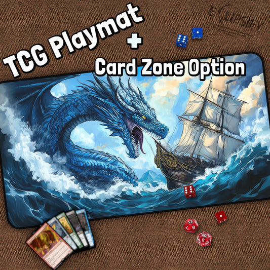 Echoes Of The Deep: Dragon And Pirate Ship TCG Playmat