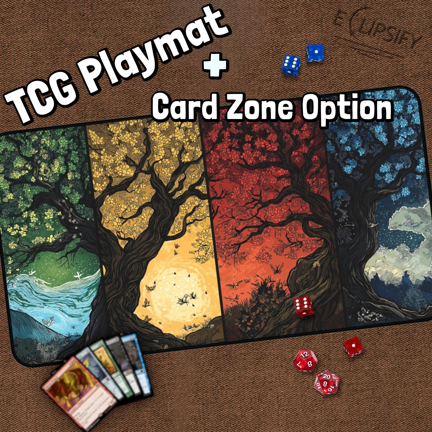 Seasons of the Silent Woods: Forest Fantasy TCG Playmat