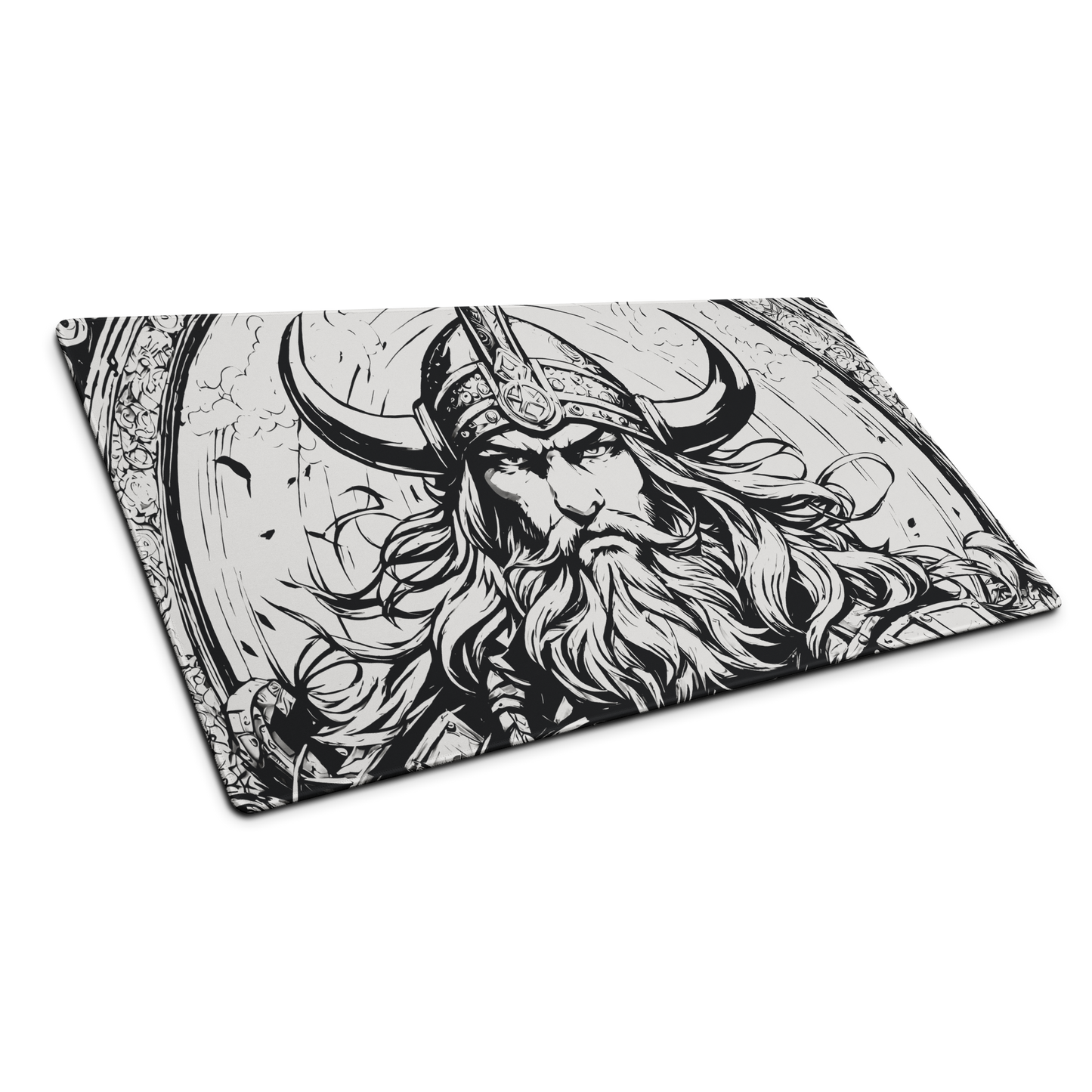 Norse Valor: Viking Minimalist White Gaming Mouse Pad