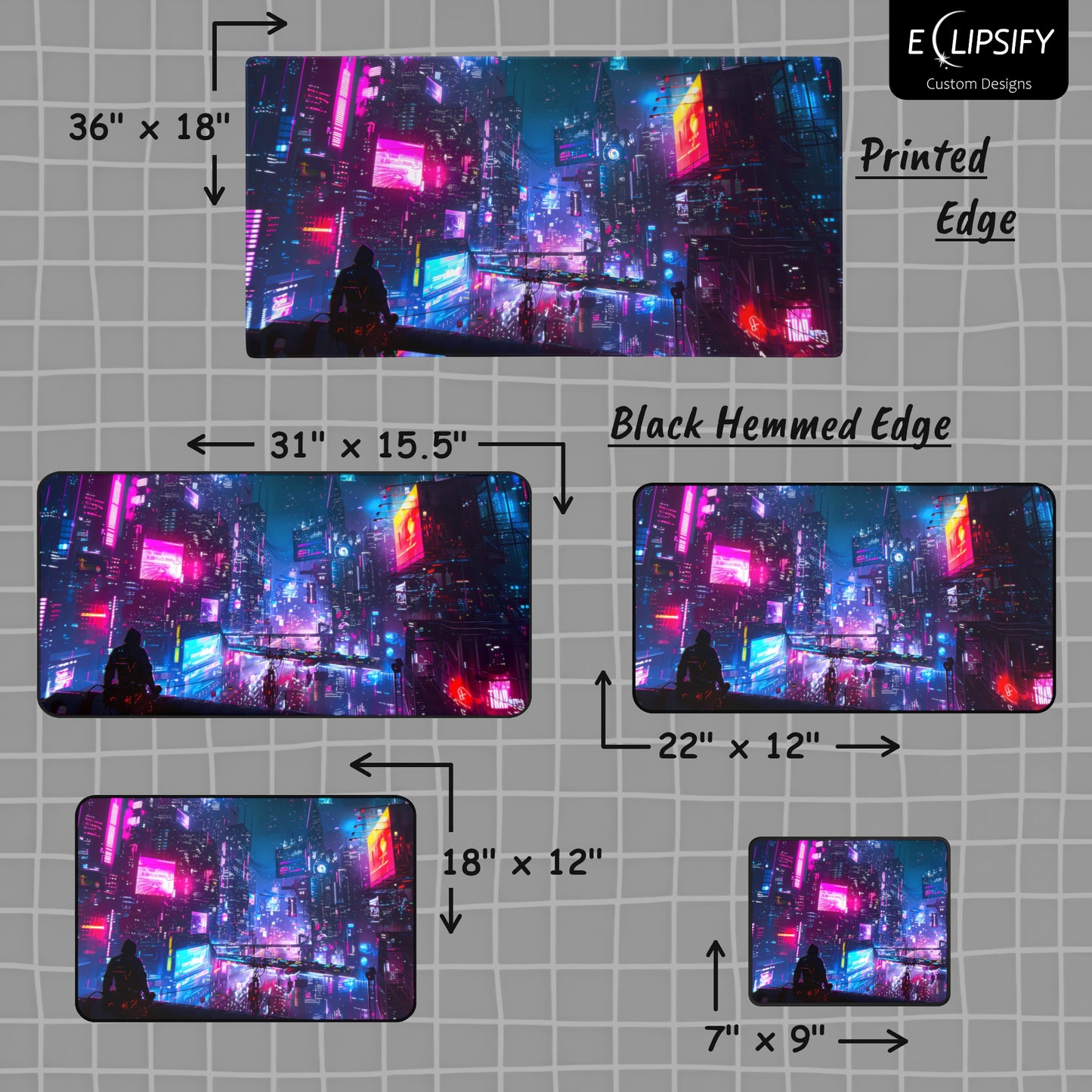 Neon Nights: Cyberpunk City Gaming Mouse Pad