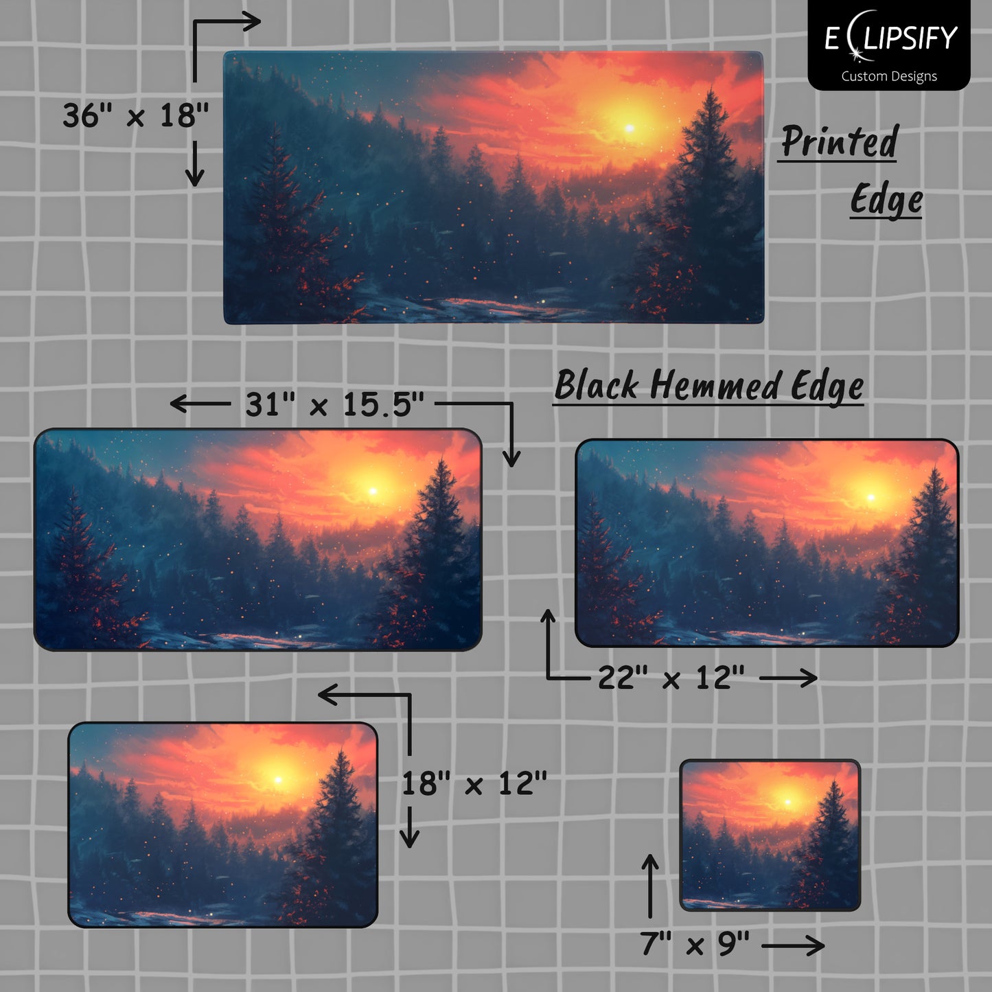 Blue Serenity: Snow Winter Landscape Mouse Pad