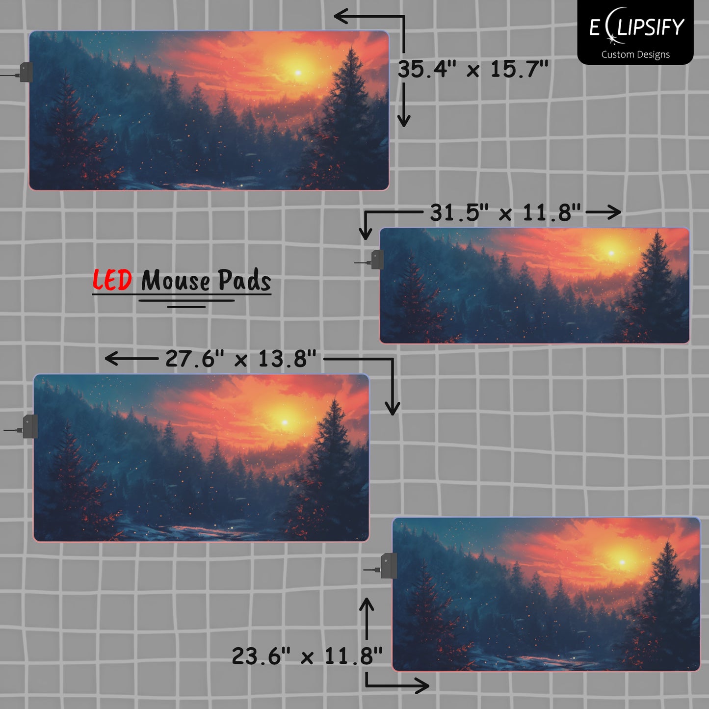 Blue Serenity: Snow Winter Landscape Mouse Pad