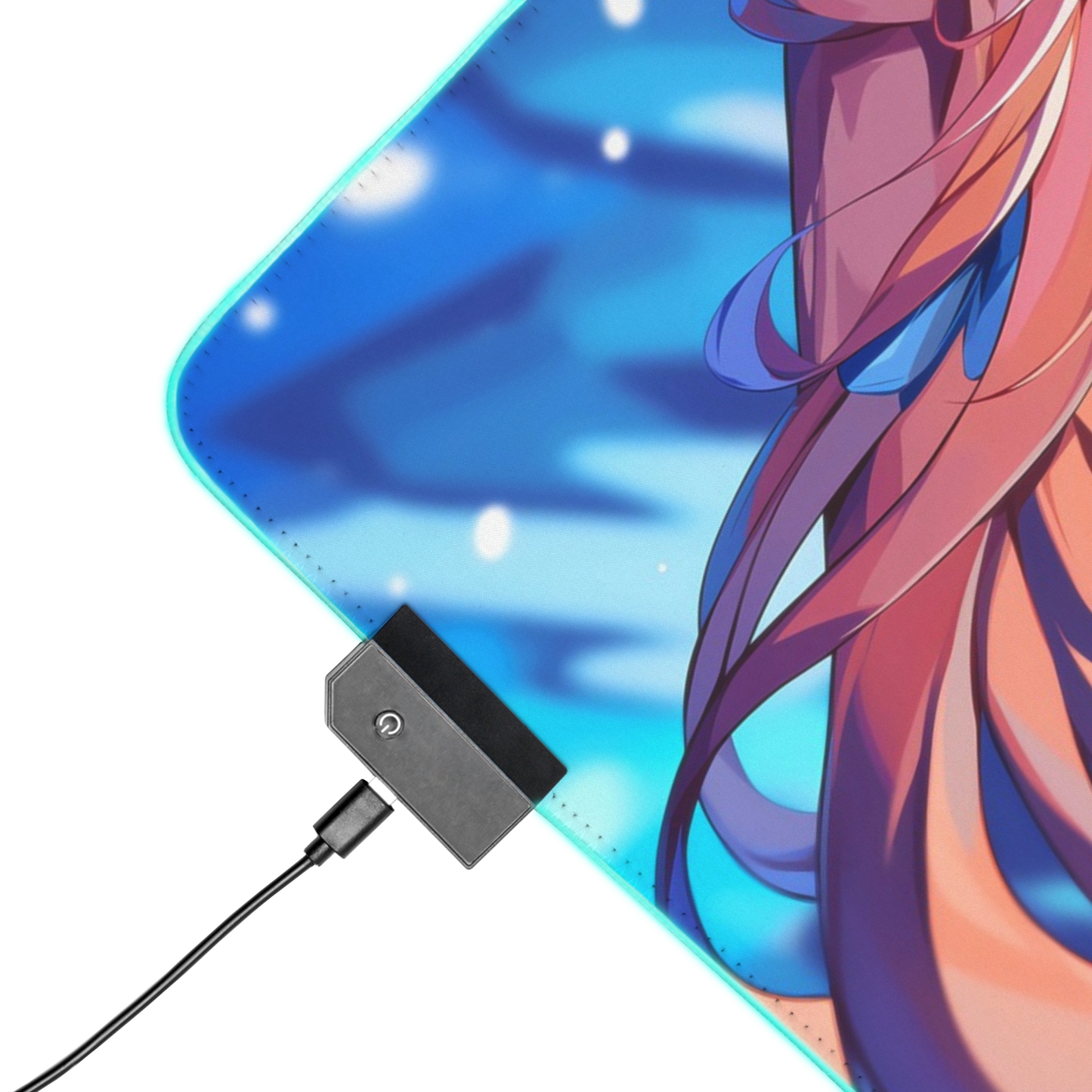Frostfall Elegance: Crystal Anime Girl Gaming Mouse Pad