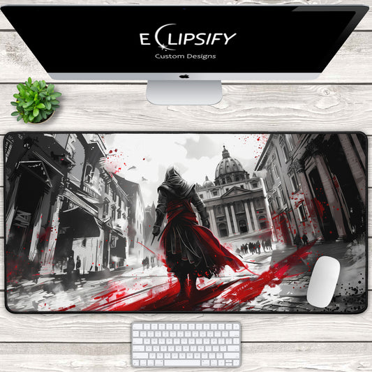 Shadows of Deception: Assassin Gaming Mouse Pad