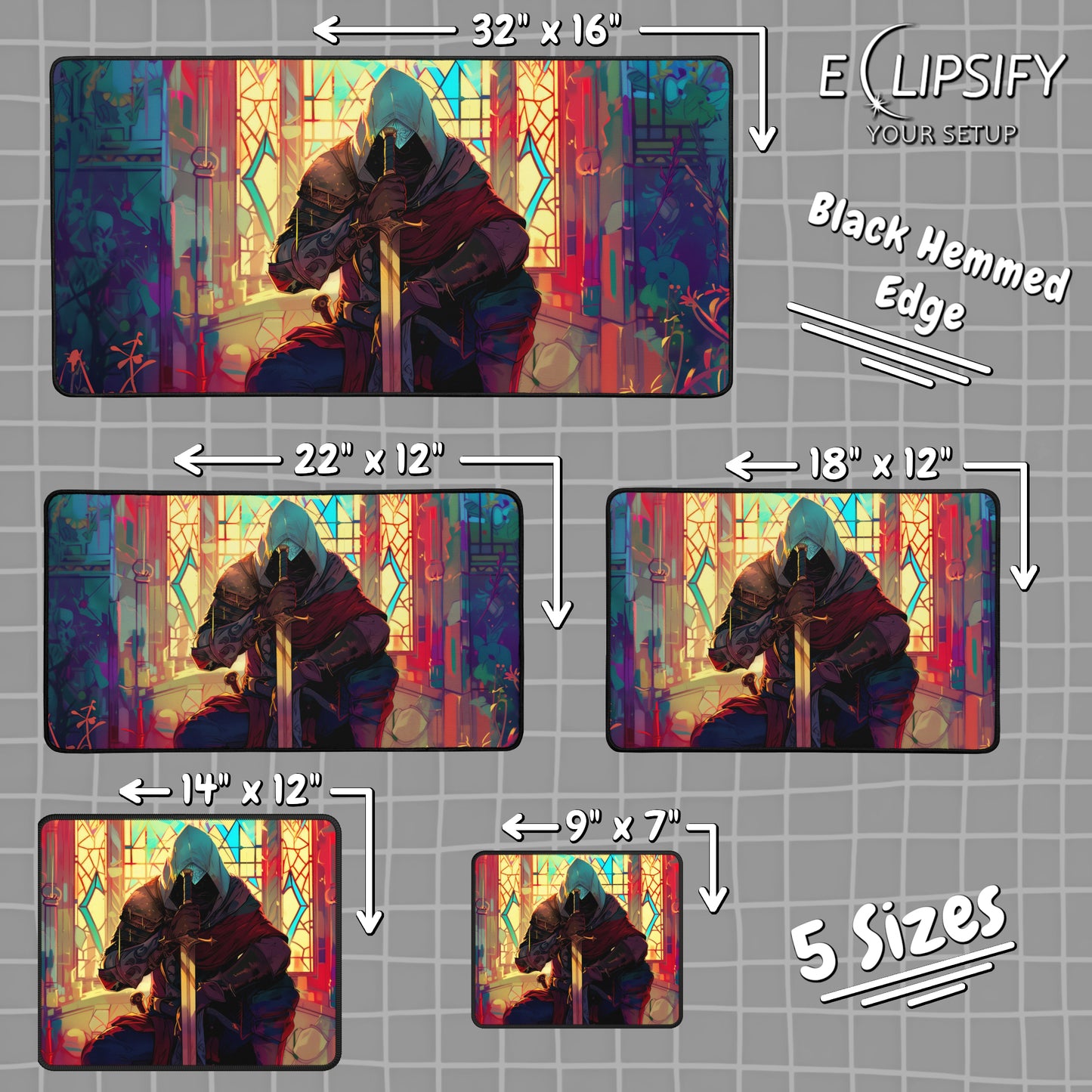 Mosaic Shadow: Assassin Gaming Mouse Pad