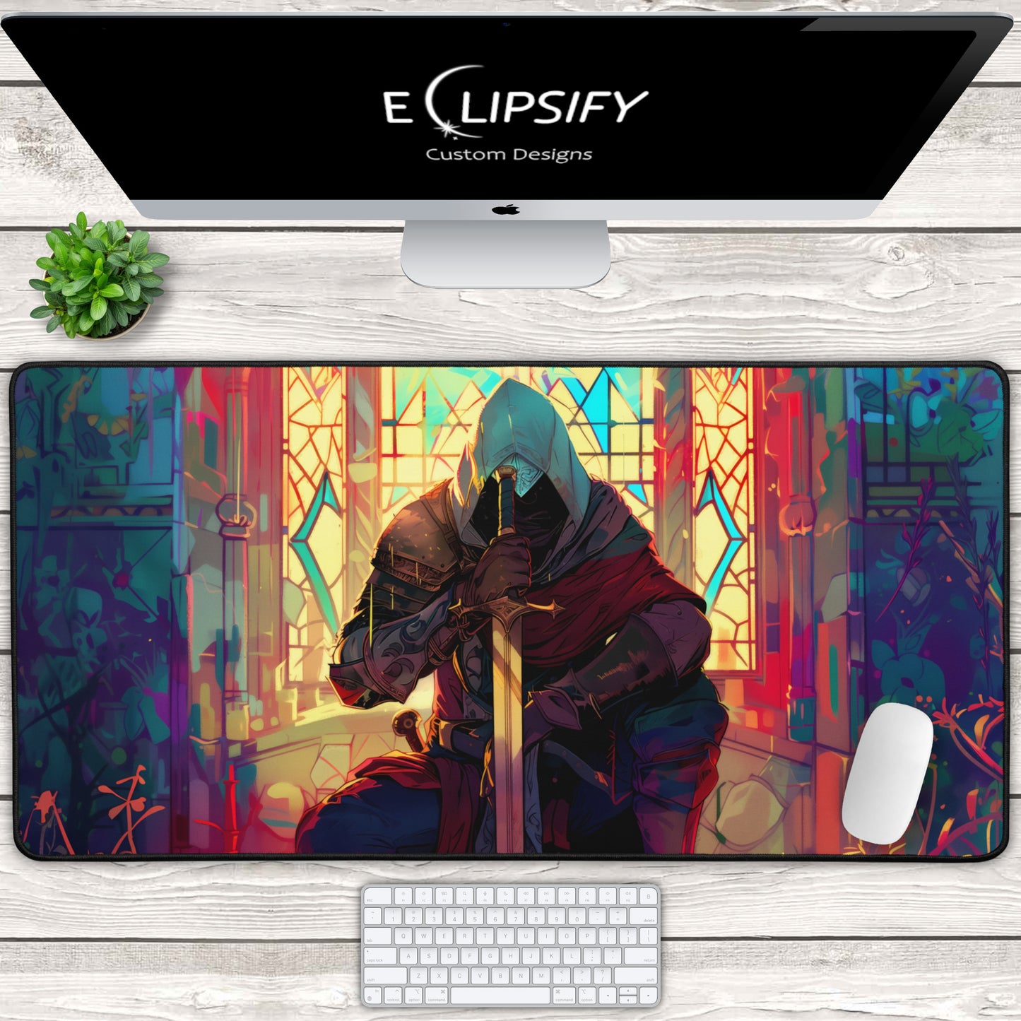 Mosaic Shadow: Assassin Gaming Mouse Pad
