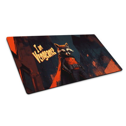 Night Vigilante: Racoon Superhero Gaming Mouse Pad