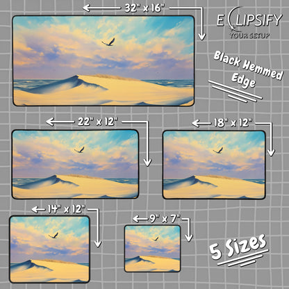 Flight Over Serenity: Bird Desert Art Gaming Mouse Pad