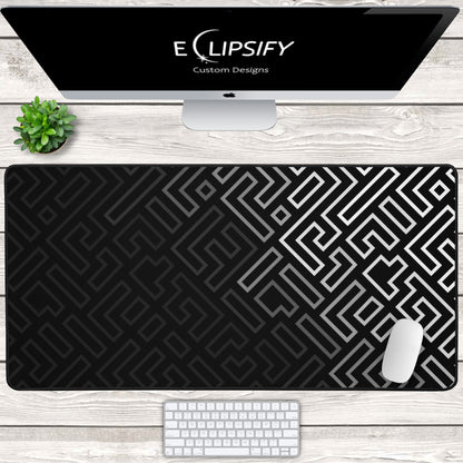 Minimalist Matrix: Black and White Abstract Pattern Mouse Pad