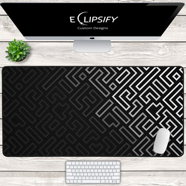 Minimalist Matrix: Black and White Abstract Pattern Mouse Pad – Eclipsify