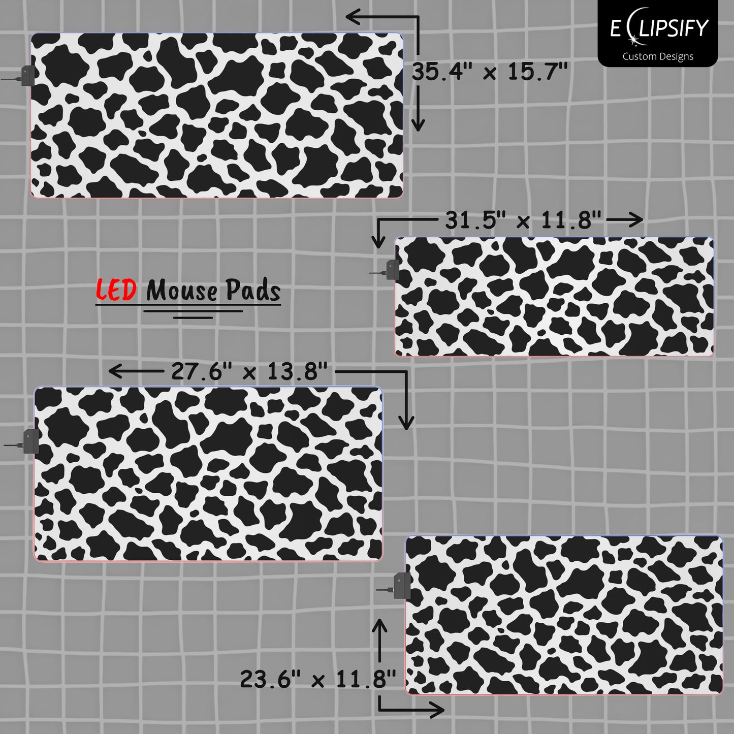Minimal Moo: Black And White Pattern Minimalist Mouse Pad