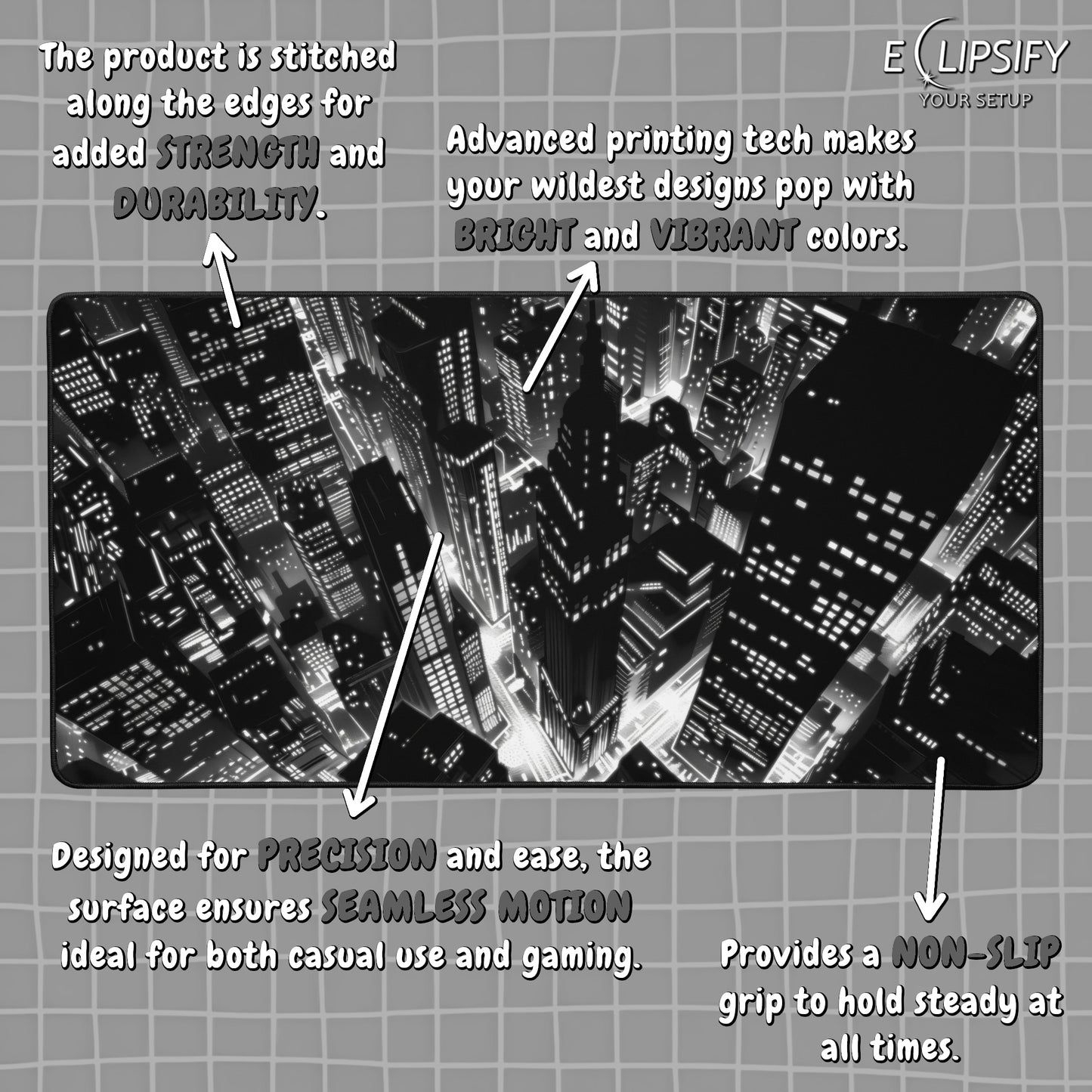 Urban Monochrome: Black and White City Mouse Pad