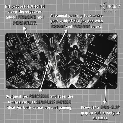 Urban Monochrome: Black and White City Mouse Pad