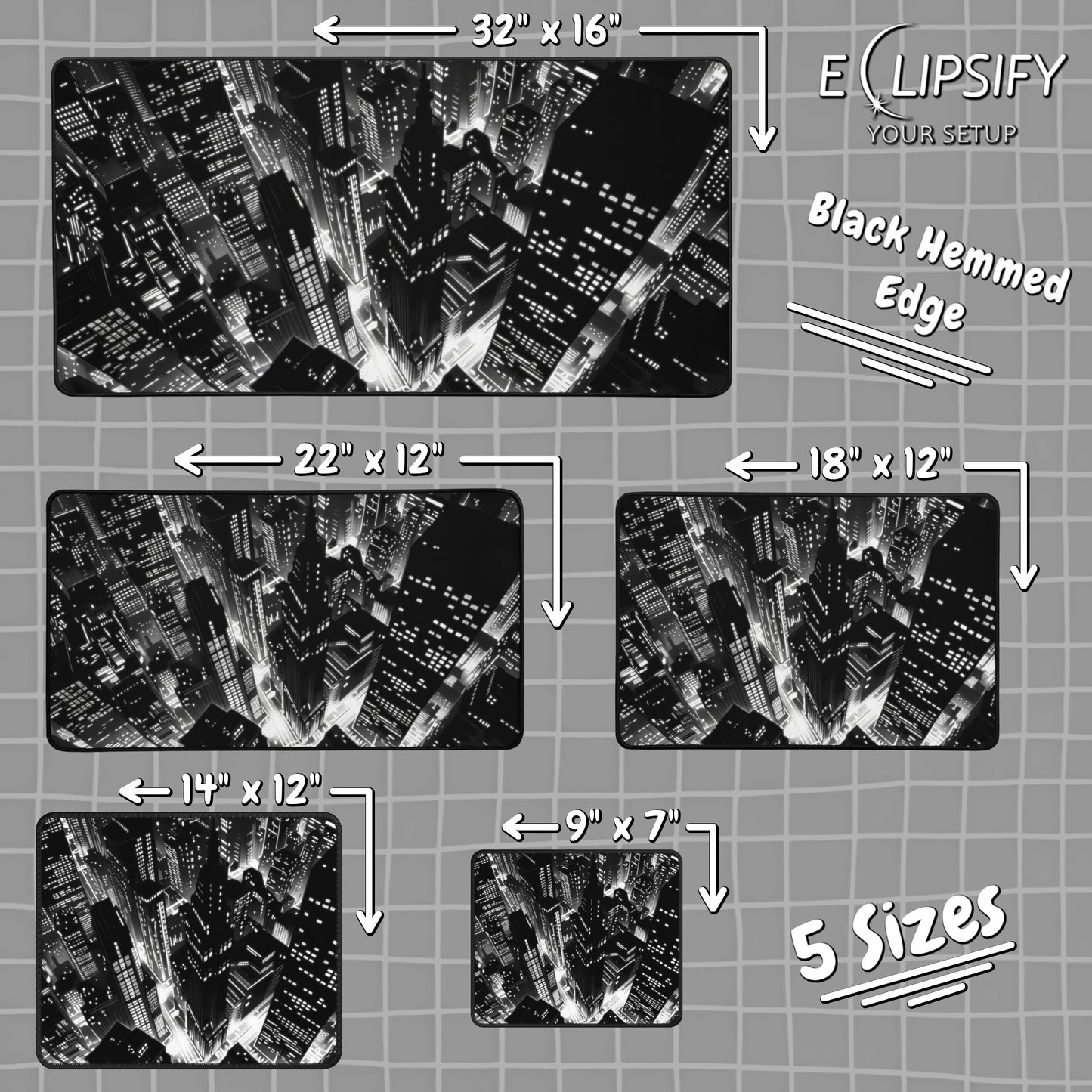 Urban Monochrome: Black and White City Mouse Pad