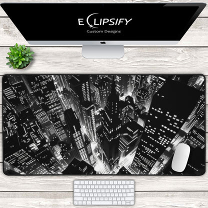 Urban Monochrome: Black and White City Mouse Pad