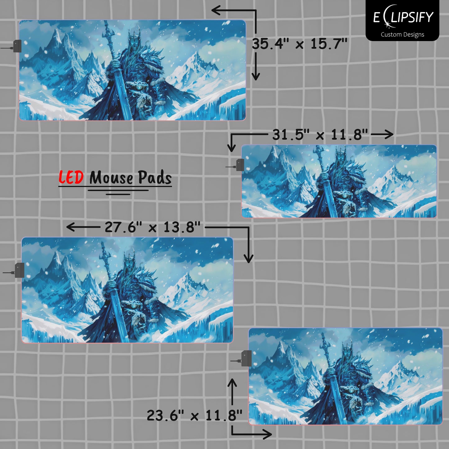 Frozen Reign: Lich King Blue Gaming Mouse Pad