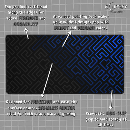 Minimalist Matrix: Blue Abstract Pattern Mouse Pad