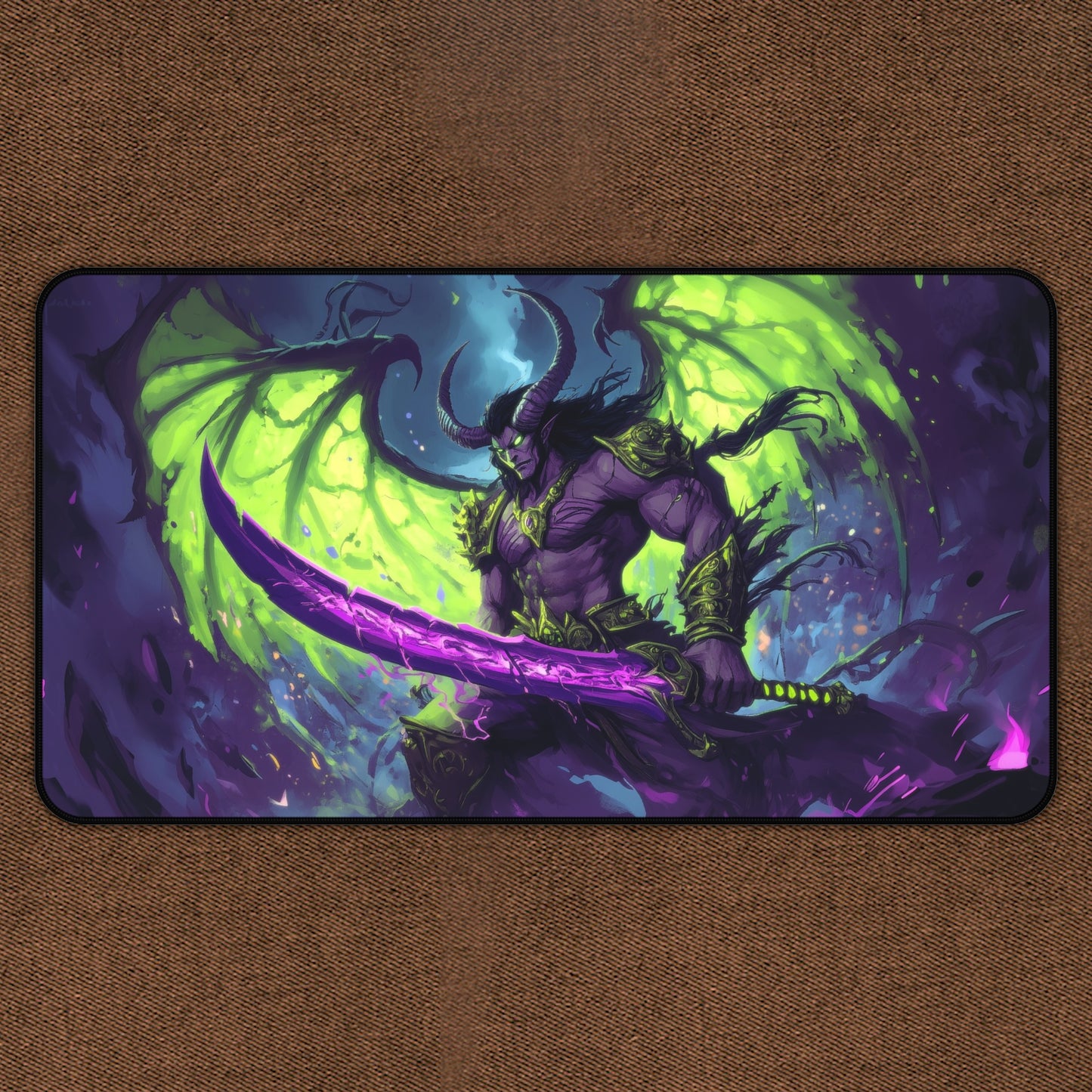 Doombound Slayer: Demon Hunter TCG Playmat