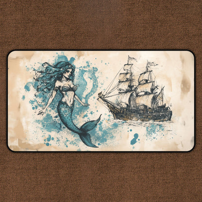 Pearls and Plunder: Mermaid Pirate Ship TCG Playmat