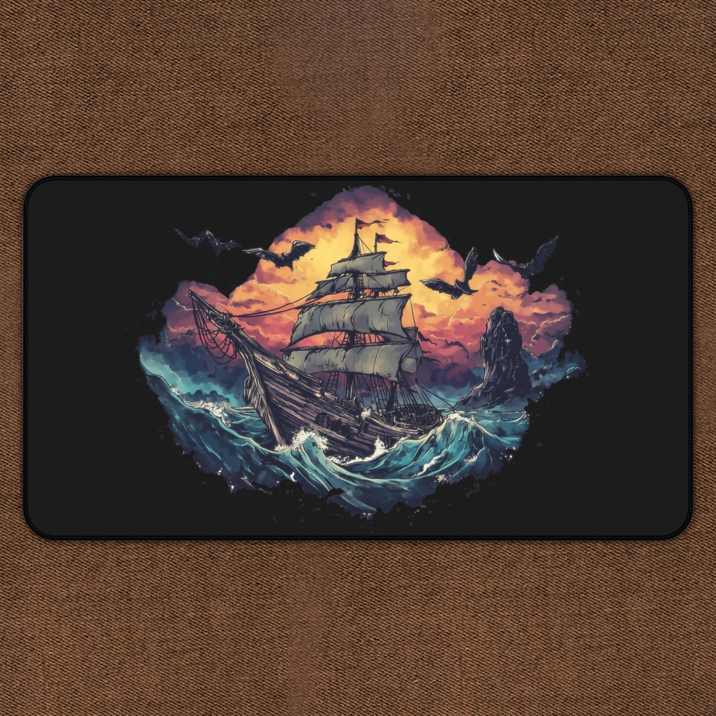 Tides Of Vengeance: Minimalist Pirate Ship TCG Playmat