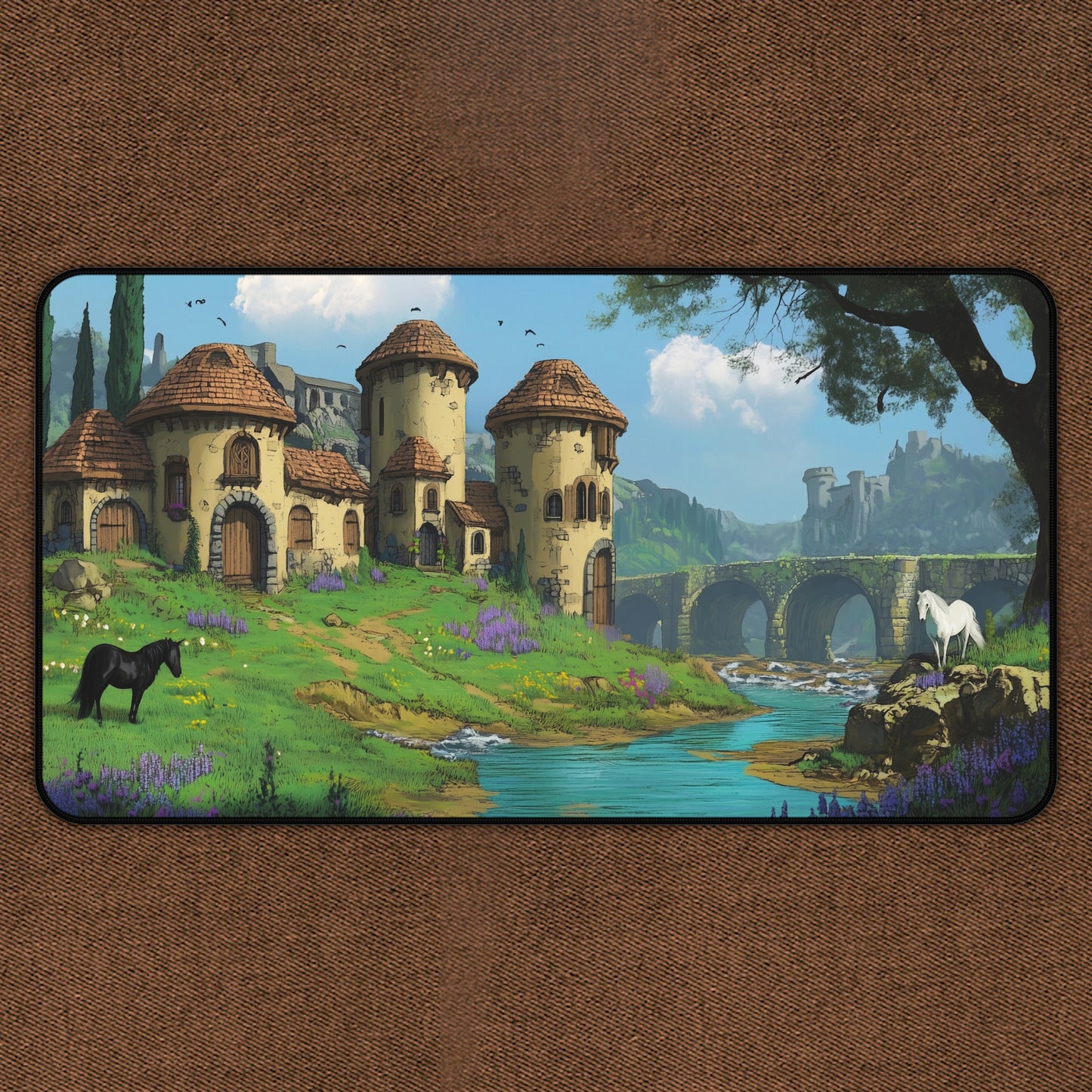 Peaceful Realm: Castle Landscape TCG Playmat