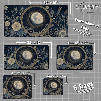 Midnight Moon: Celestial Moon Gaming Mouse Pad