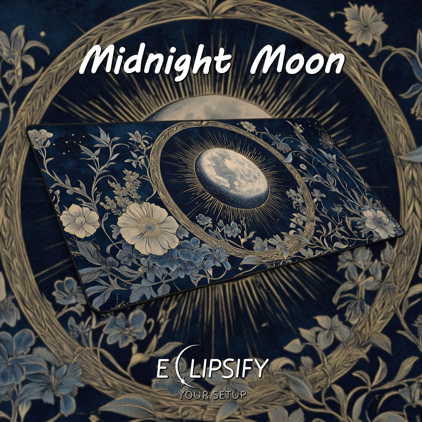 Midnight Moon: Celestial Moon Gaming Mouse Pad