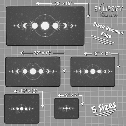 Celestial Phases: Moon Grey Mouse Pad