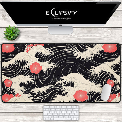 Red Poppy: Great Wave Mouse Pad