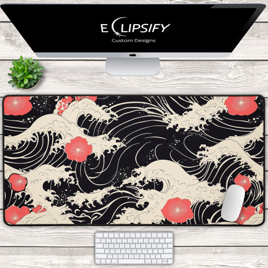 Red Poppy: Great Wave Mouse Pad