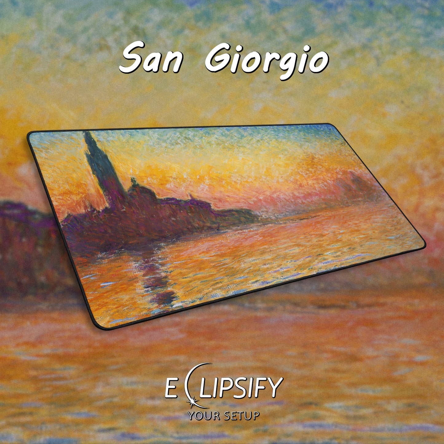 San Giorgio Maggiore at Dusk: Claude Monet Mouse Pad