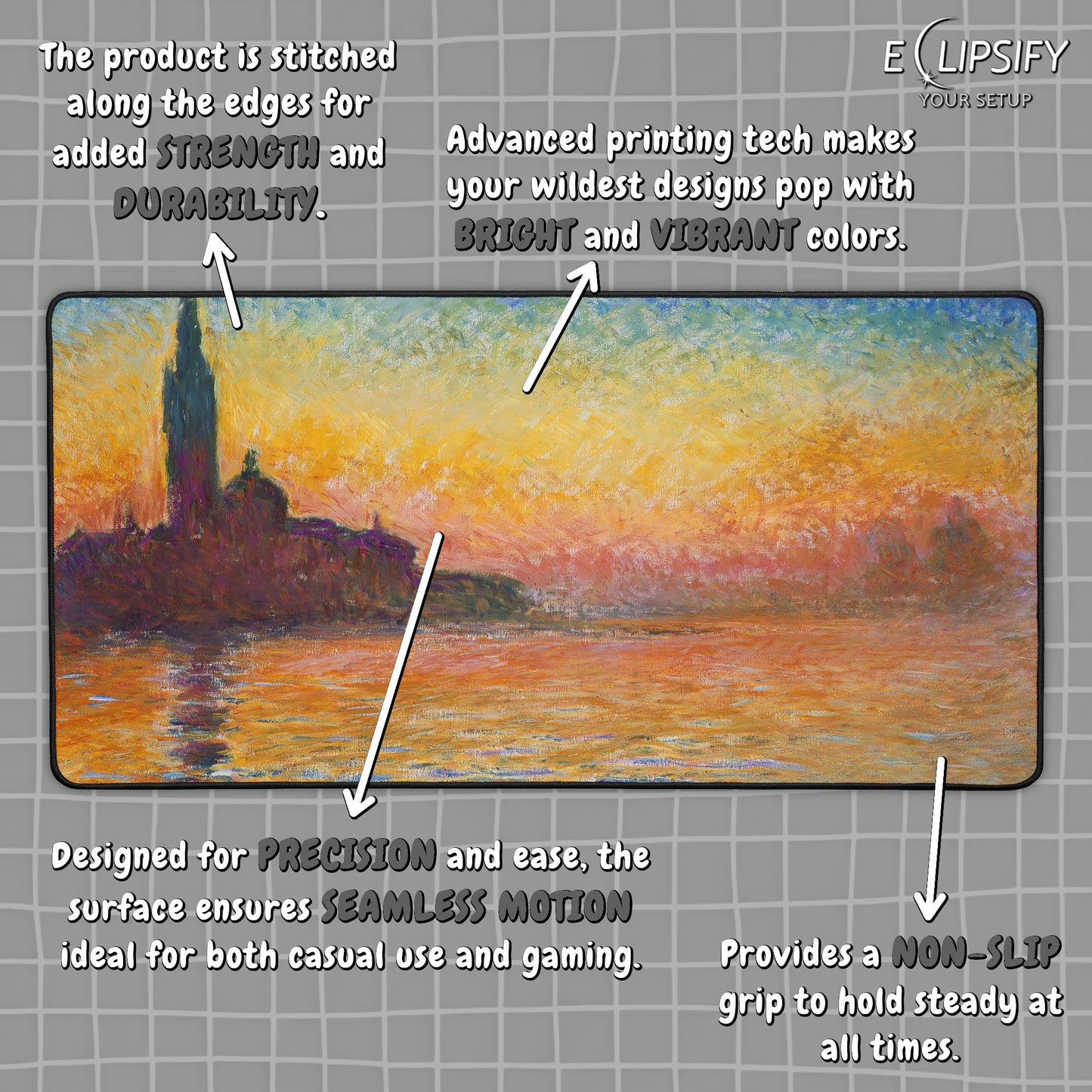 San Giorgio Maggiore at Dusk: Claude Monet Mouse Pad