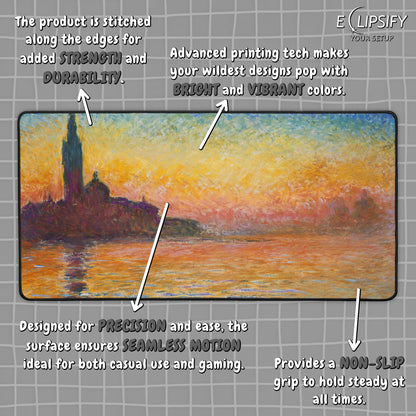 San Giorgio Maggiore at Dusk: Claude Monet Mouse Pad