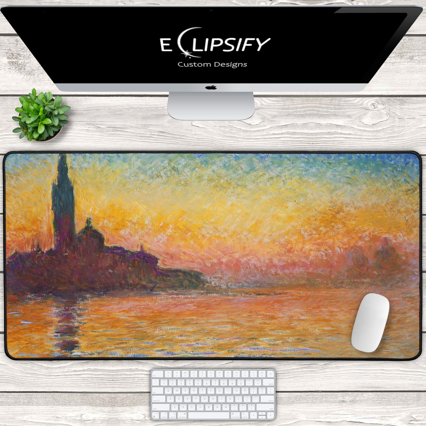 San Giorgio Maggiore at Dusk: Claude Monet Mouse Pad
