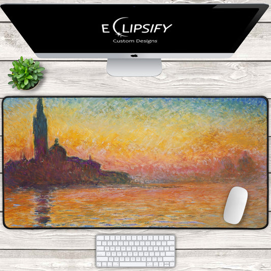 San Giorgio Maggiore at Dusk: Claude Monet Mouse Pad