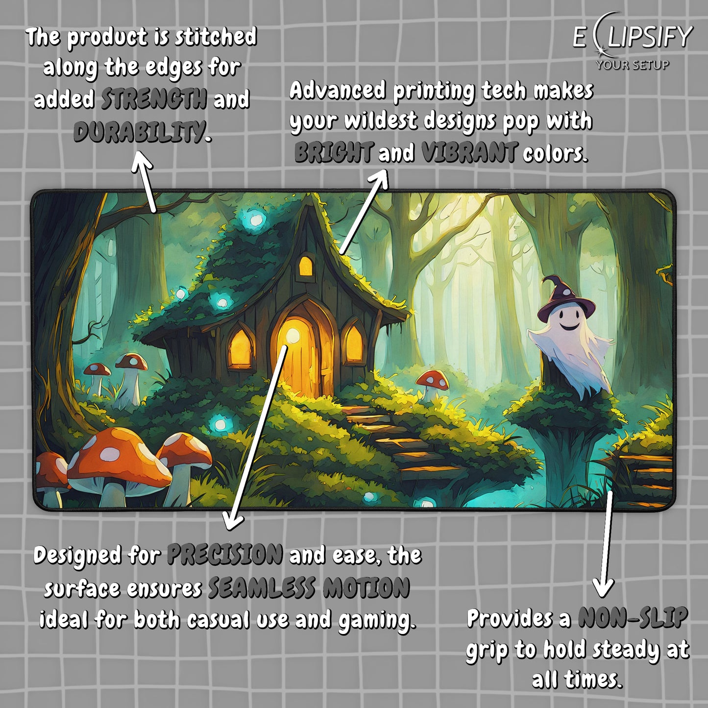 Enchanted Haven: Ghost In Forest Cottagecore Gaming Mouse Pad