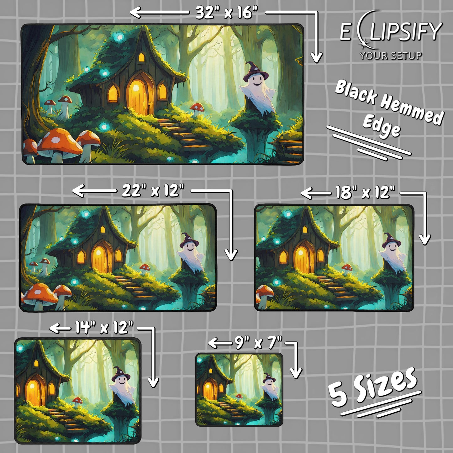 Enchanted Haven: Ghost In Forest Cottagecore Gaming Mouse Pad